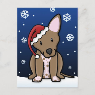 Kawaii Xoloitzcuintle Christmas Postcard Feiertagspostkarte