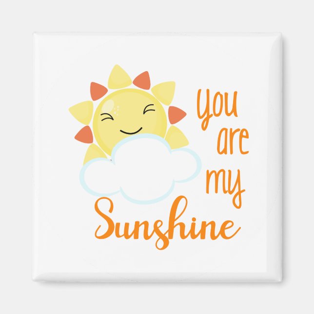 Kawaii You Are My Sunshine Sun and Cloud Magnet (Devant)