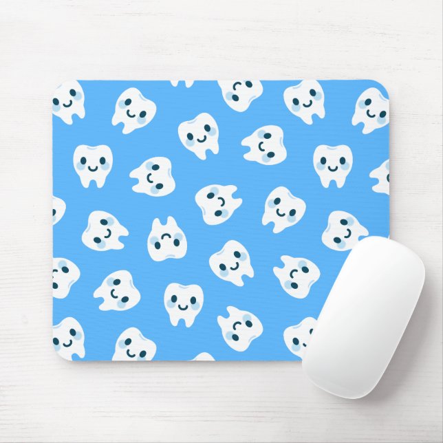 Kawaii-Zahn-Charakter-Muster Mousepad (Mit Mouse)