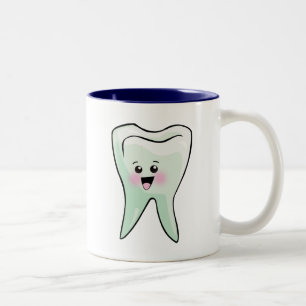 Kawaii Zahn-zahnmedizinische Kunst Zweifarbige Tasse