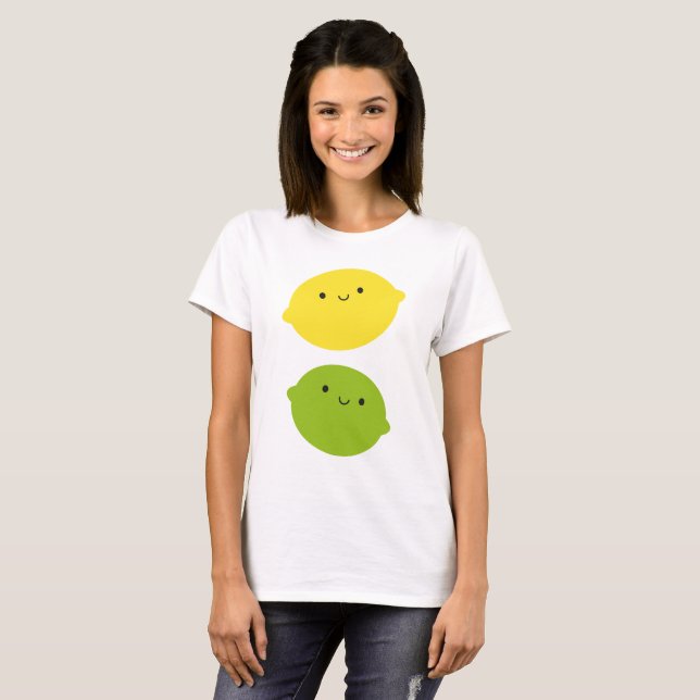 Kawaii Zitrone u. Limones T-Shirt (Vorne ganz)