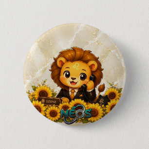 Kawaii Zodiac Neos Löwe Button