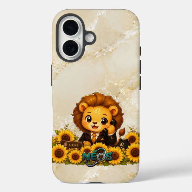 Kawaii Zodiac Neos Löwe iPhone 16 Hülle (Rückseite)