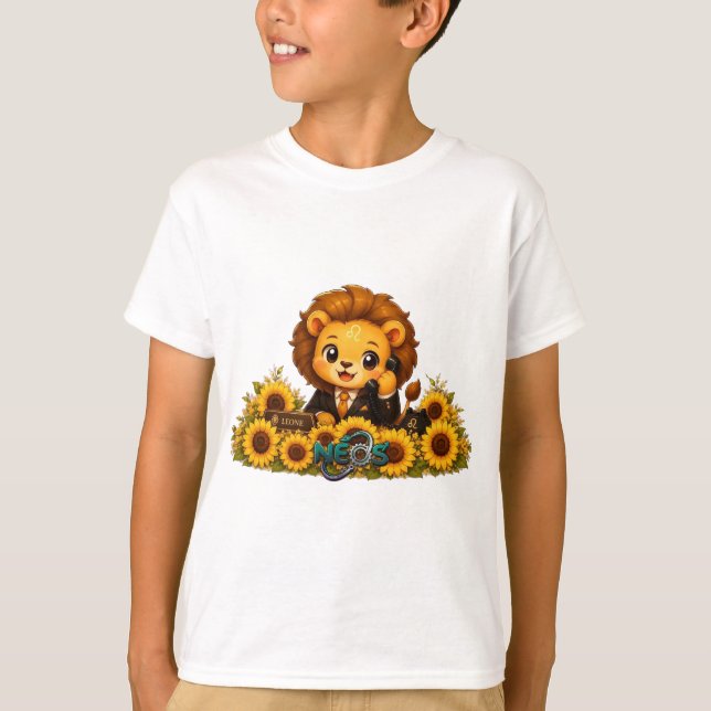 Kawaii Zodiac Neos Löwe T-Shirt (Vorderseite)