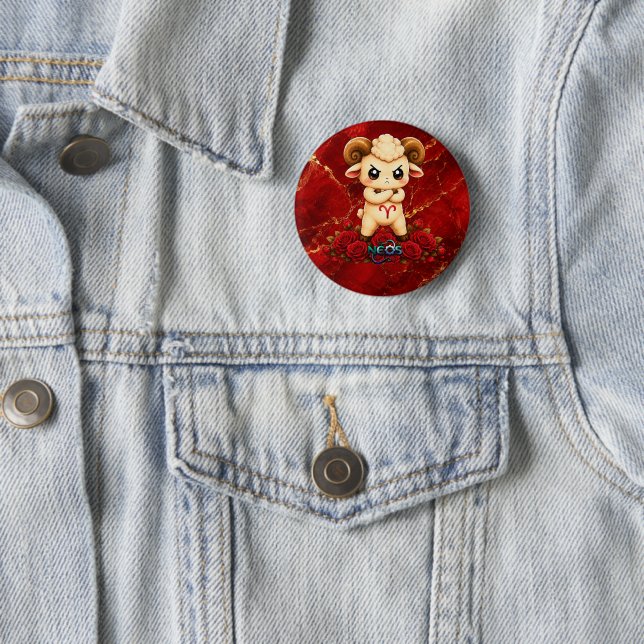 Kawaii Zodiac Neos Widder Button (Beispiel)