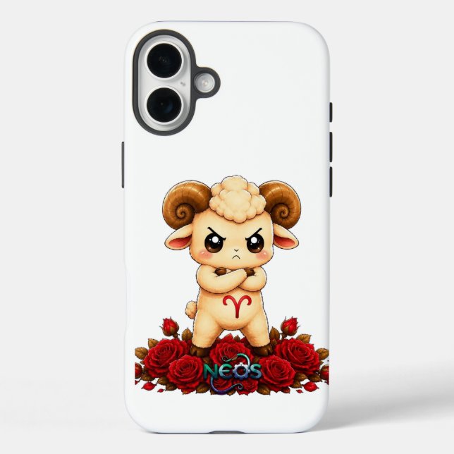 Kawaii Zodiac Neos Widder iPhone 16 Plus Hülle (Rückseite)