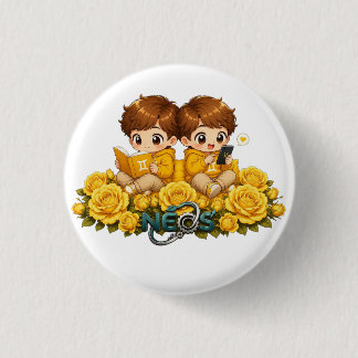 Kawaii Zodiac Neos Zwillinge Button