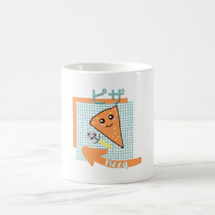 kawaiianische Küche - niedliche Pizza, orange, tür Kaffeetasse