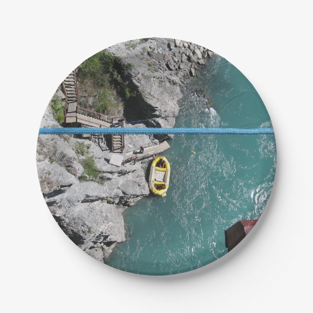Kawarau Bridge Bungy POV, Queenstown, Neuseeland Pappteller (Vorderseite)
