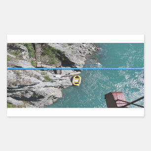 Kawarau Bridge Bungy POV, Queenstown, Neuseeland Rechteckiger Aufkleber