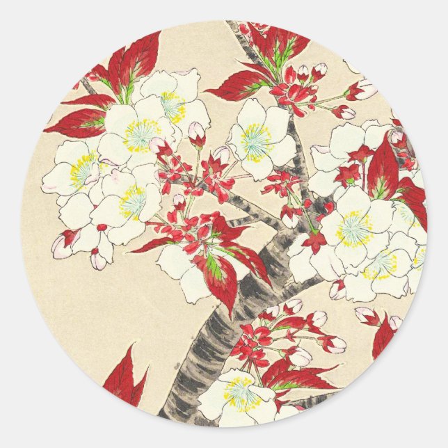 Kawarazaki Shodo Blumenkalender von Japan Runder Aufkleber (Vorderseite)
