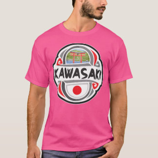 Kawasaki Japan Flag Abzeichen Reise Souvenir Brief T-Shirt