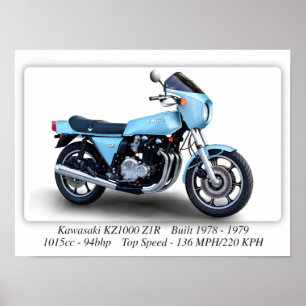 Kawasaki KZ1000 Z1R Kraftrad - A3 Großformatdruck  Poster