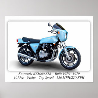 Kawasaki KZ1000 Z1R Motorrad - A3 Großdruck Poster
