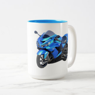 Kawasaki ZX-14R Ninja (blau) Zweifarbige Tasse