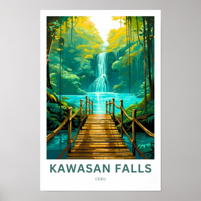 Kawasan Falls Cebu Travel Print Poster (Vorne)