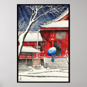 Kawase Hasui Schnee am Ueno Kiyomizudo Hanga-Kunst Poster