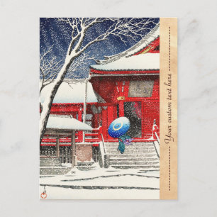 Kawase Hasui Snow at Ueno Kiyomizudo hangart Postkarte