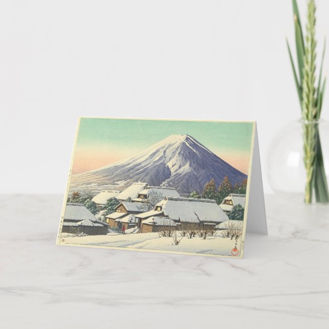Kawase Hasui Winter Village Feiertagskarte (Vorderseite)