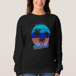 Kawela-Bucht Hawaii Retro Tropische Palmen Ferien Sweatshirt