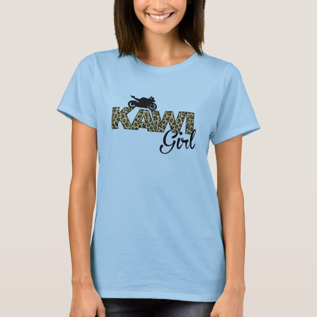 Kawi Mädchen - Leopard-Druck T-Shirt (Vorderseite)