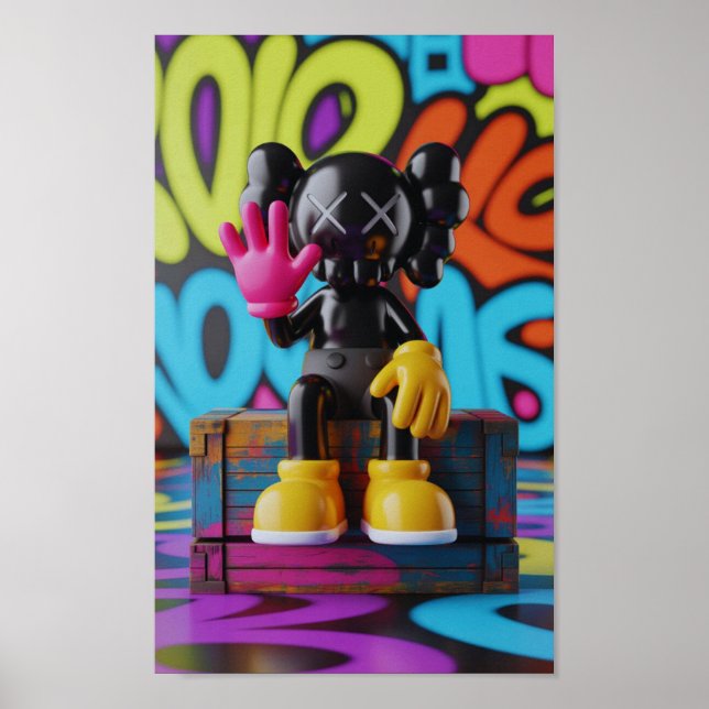 Kaws Graffiti-Stil Poster (Vorne)