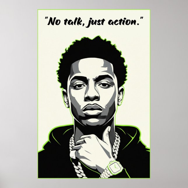 Kay Flock Poster – Kein Gerede, nur Aktion (Vorne)