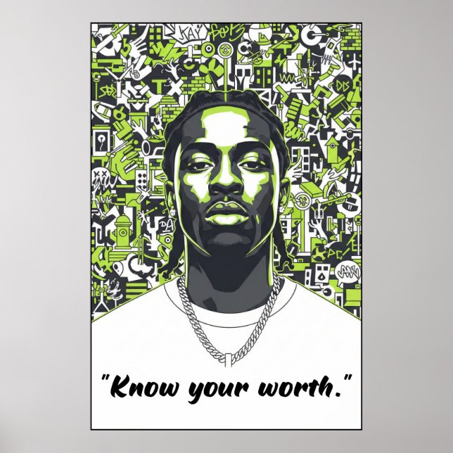 Kay Flock Poster – Know Your Worth Motivation Art (Devant)