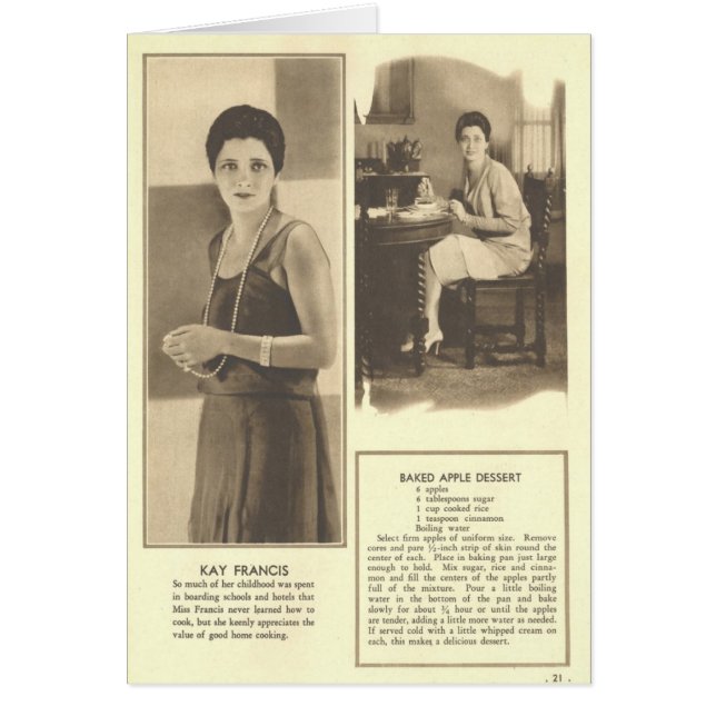 Kay Francis Cuit un dessert à la pomme (Devant)