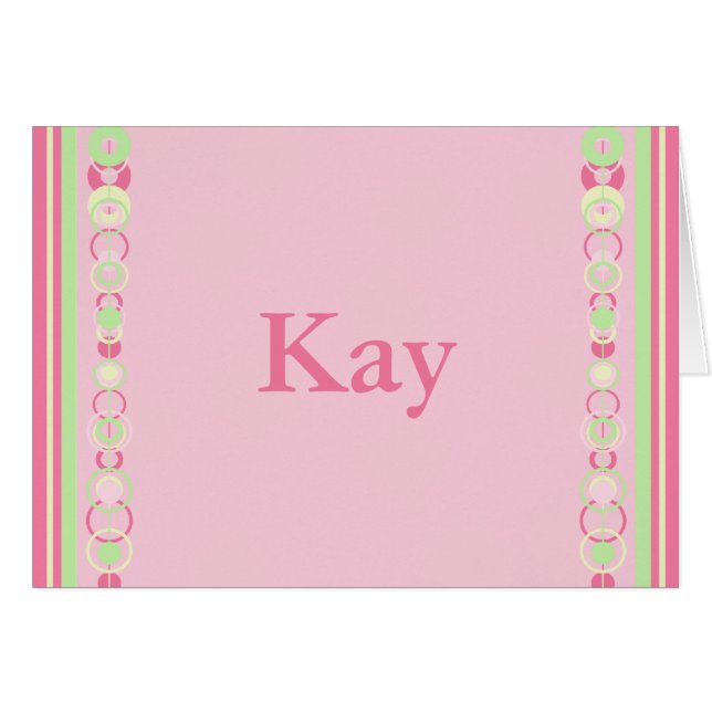 Kay Modern Circles Individuelle Name Card (Vorderseite (Horizontal))