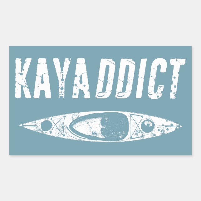 Kayak Addict Rechteckiger Aufkleber (Vorderseite)
