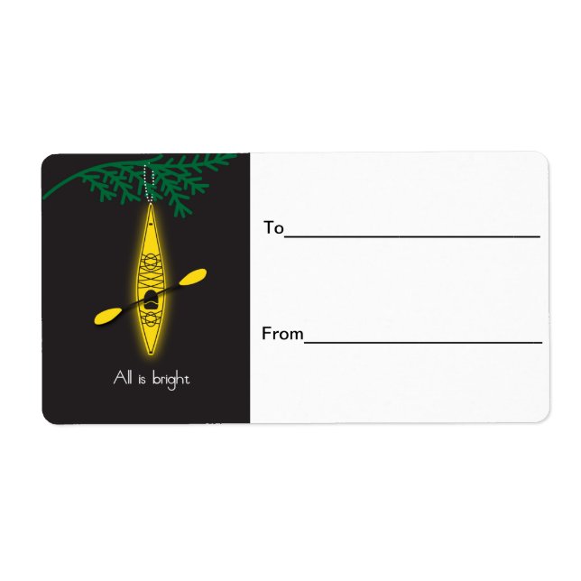 Kayak "All is bright"-Weihnachtslabel (Vorne)