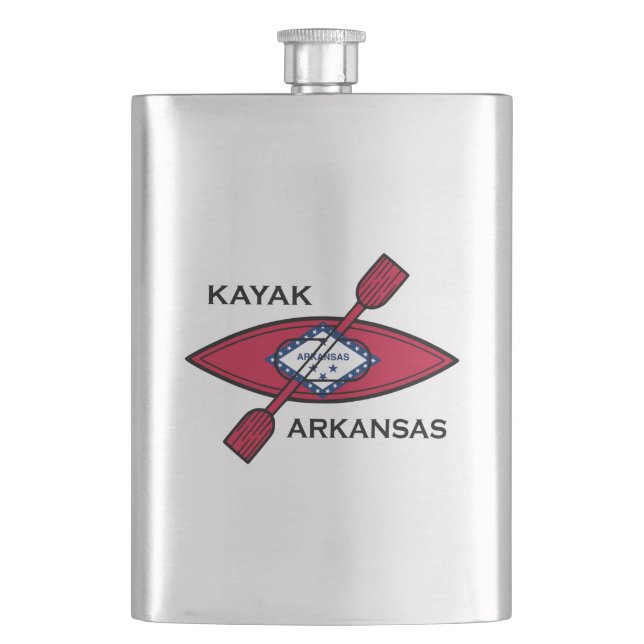 Kayak Arkansas Flag Flachmann (Vorderseite)