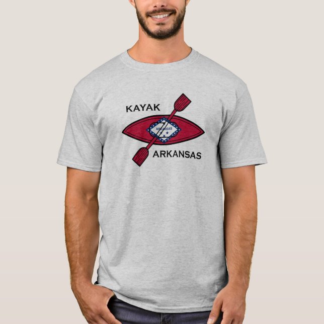 Kayak Arkansas Flag T-Shirt (Vorderseite)