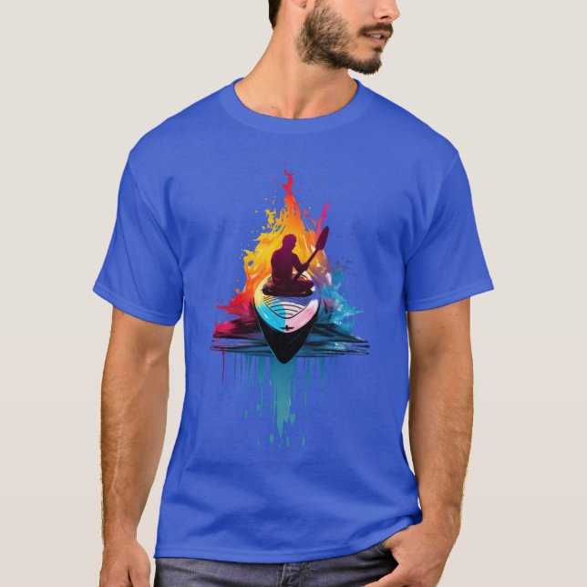 Kayak Art Kayak Sport for Kayakers retro T-Shirt (Vorderseite)