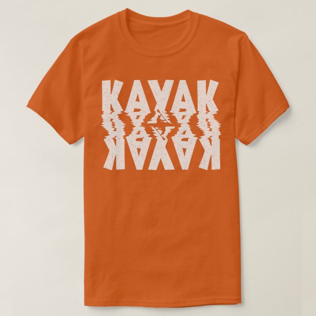 Kayak bedrückte weiße Typografie T-Shirt (Design vorne)