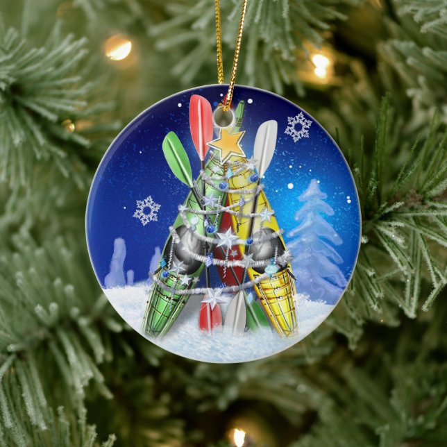 Kayak Christmas Tree Keramik Ornament (Baum)