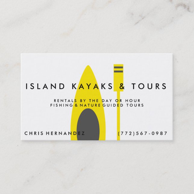 Kayak Company oder Tours Business Card Visitenkarte (Vorderseite)