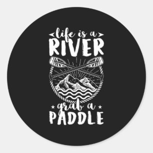 Kayak Driver Life ist ein Fluss Runder Aufkleber