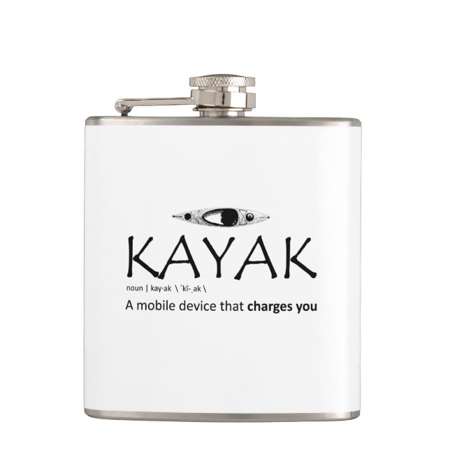 Kayak, ein mobiles Gerät, das Sie auflädt Flachmann (Vorderseite)
