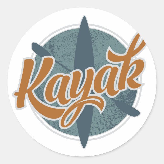 Kayak Emblem Runder Aufkleber (Vorderseite)