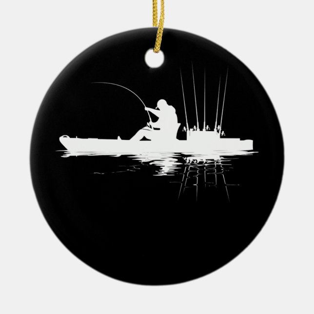 Kayak Fischen Fischer Angler Kayaking Angling Keramik Ornament (Vorne)