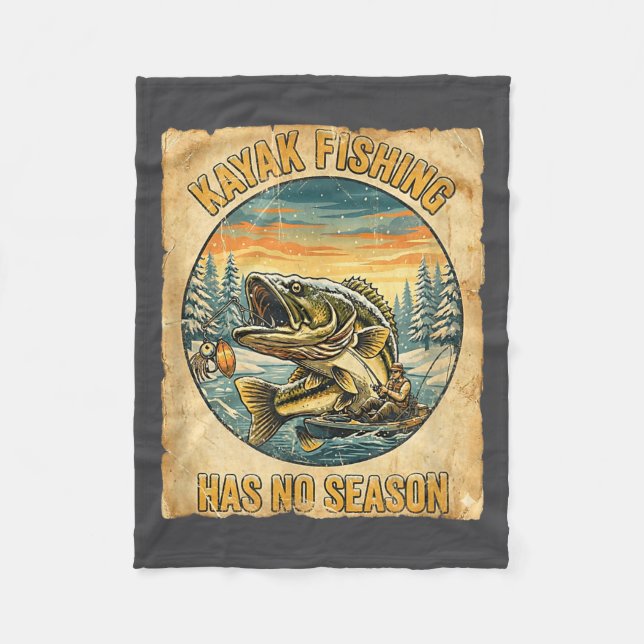 Kayak Fishing Has No Season Funny Winter Fishing  Fleecedecke (Vorderseite)