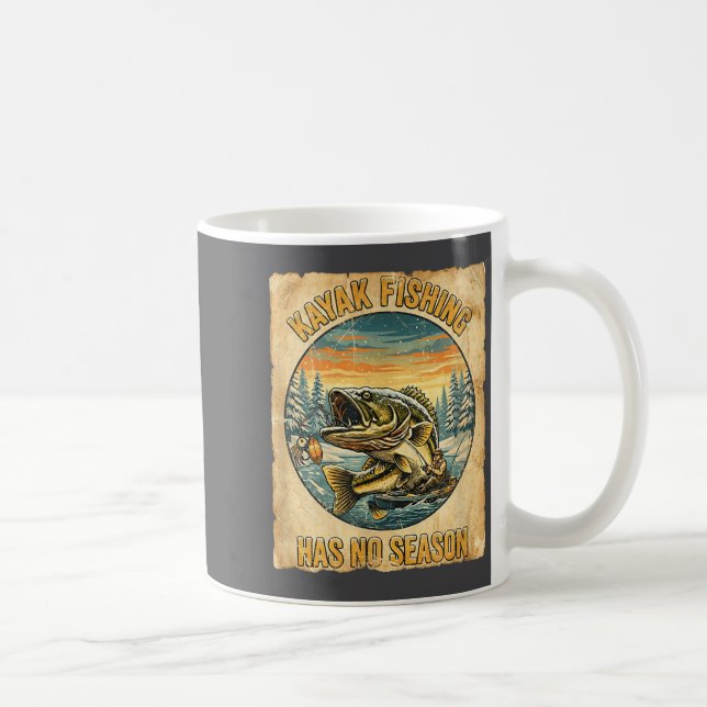 Kayak Fishing Has No Season Funny Winter Fishing  Kaffeetasse (Rechts)