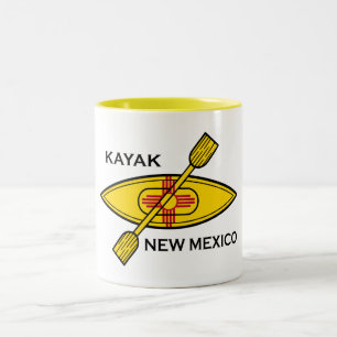 Kayak Flag New Mexico Zweifarbige Tasse