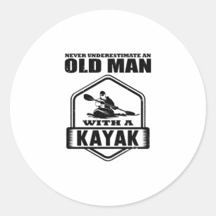 Kayak-Geschenke für Männer Runder Aufkleber