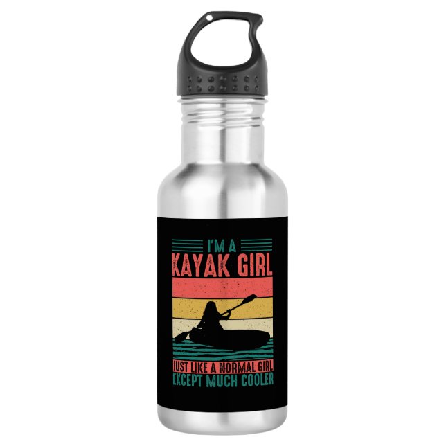 Kayak Girl aber Cooler Edelstahlflasche (Vorderseite)