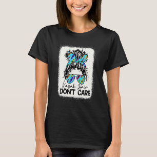 Kayak Hair Don't Care Kayaking Lake Messy Bun T-Shirt