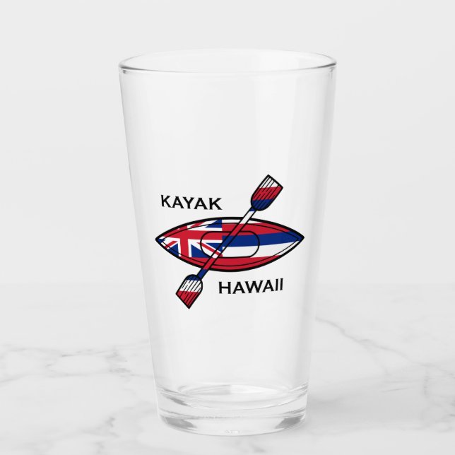 Kayak Hawaii Flag Glas (Vorderseite)