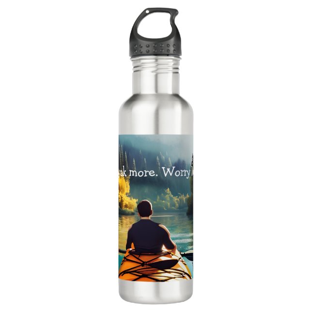 Kayak mehr, weniger beunruhigt | Kayaking Angebot  Edelstahlflasche (Vorderseite)